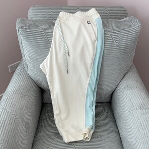 Lane Bryant Cream/Ivory & Light Blue Cropped Joggers w/Front Pockets. Size 14/16